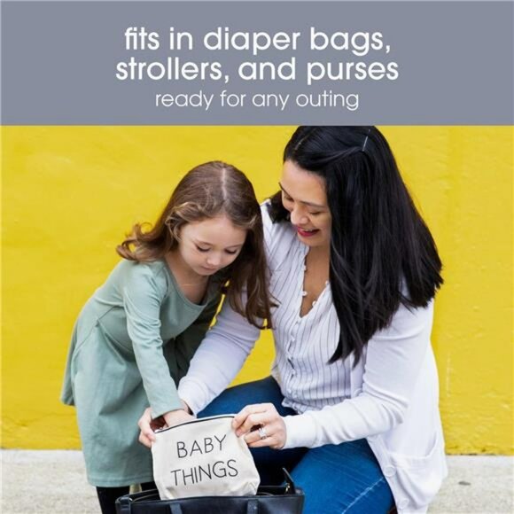 Mommy and Baby Canvas Pouch Set Travel Organizer Cosmetic Diaper Bag Case - Picture 5 of 7